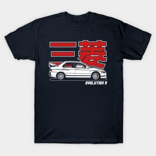 Lancer Evolution 9 White Print T-Shirt